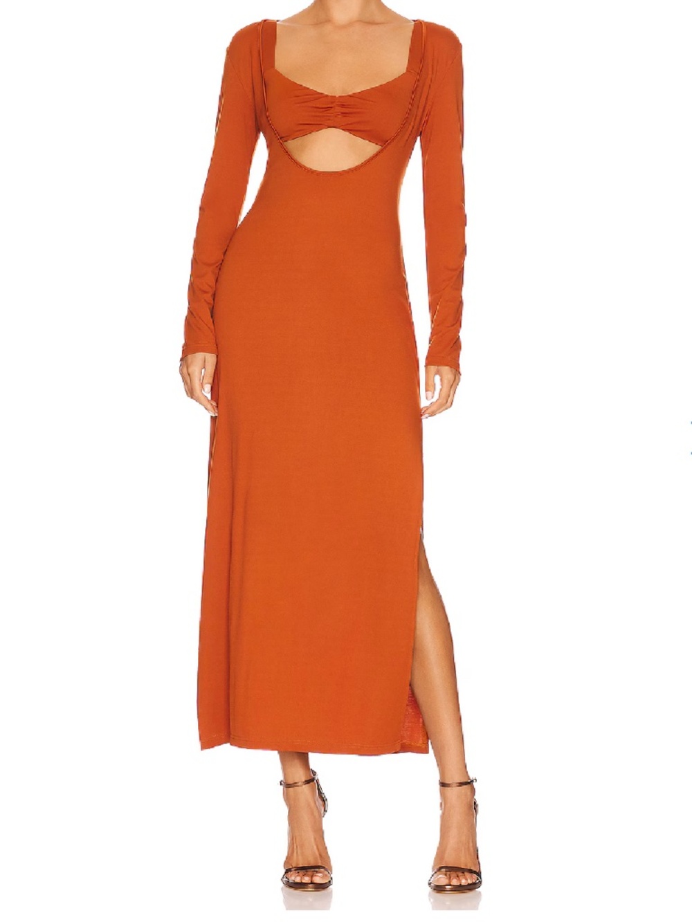 Hansen & Gretel Long Sleeved Adrienne Dress in Cinnamon NWT Size Small